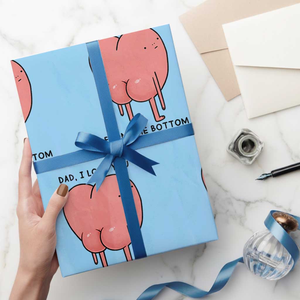 Dad I Love You From The Bottom Of My Heart Wrapping Paper Roll Fathers Day Gifts
