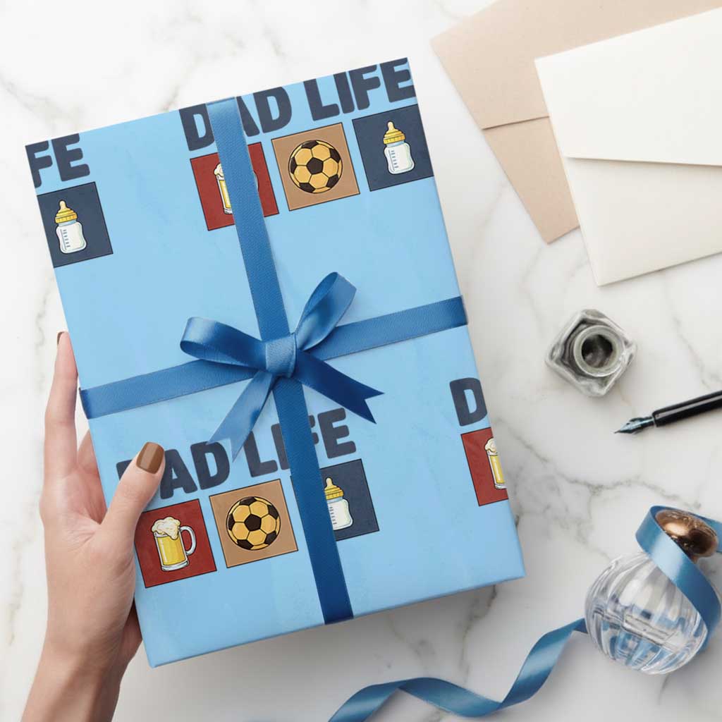 Dad Life Soccer Beer Baby Bottle Wrapping Paper Roll Fathers Day Gift TS12 Light Blue Print Your Wear
