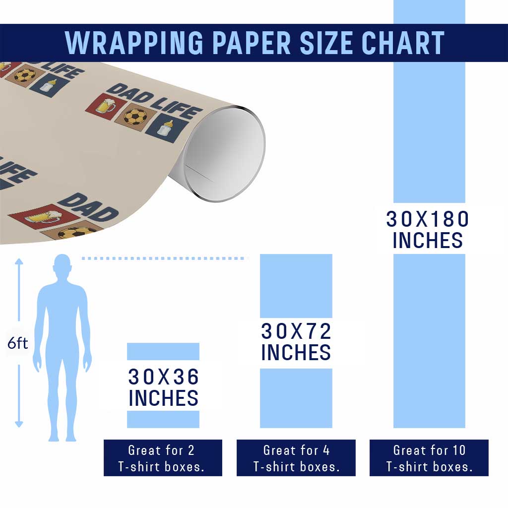 Dad Life Soccer Beer Baby Bottle Wrapping Paper Roll Fathers Day Gift TS12 Print Your Wear