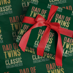 Dad Of Twins Classic Overachiever Wrapping Paper Roll Proud Twin Father