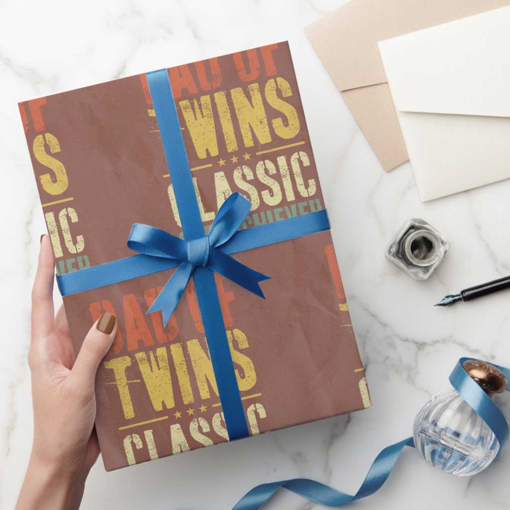 Dad Of Twins Classic Overachiever Wrapping Paper Roll Proud Twin Father