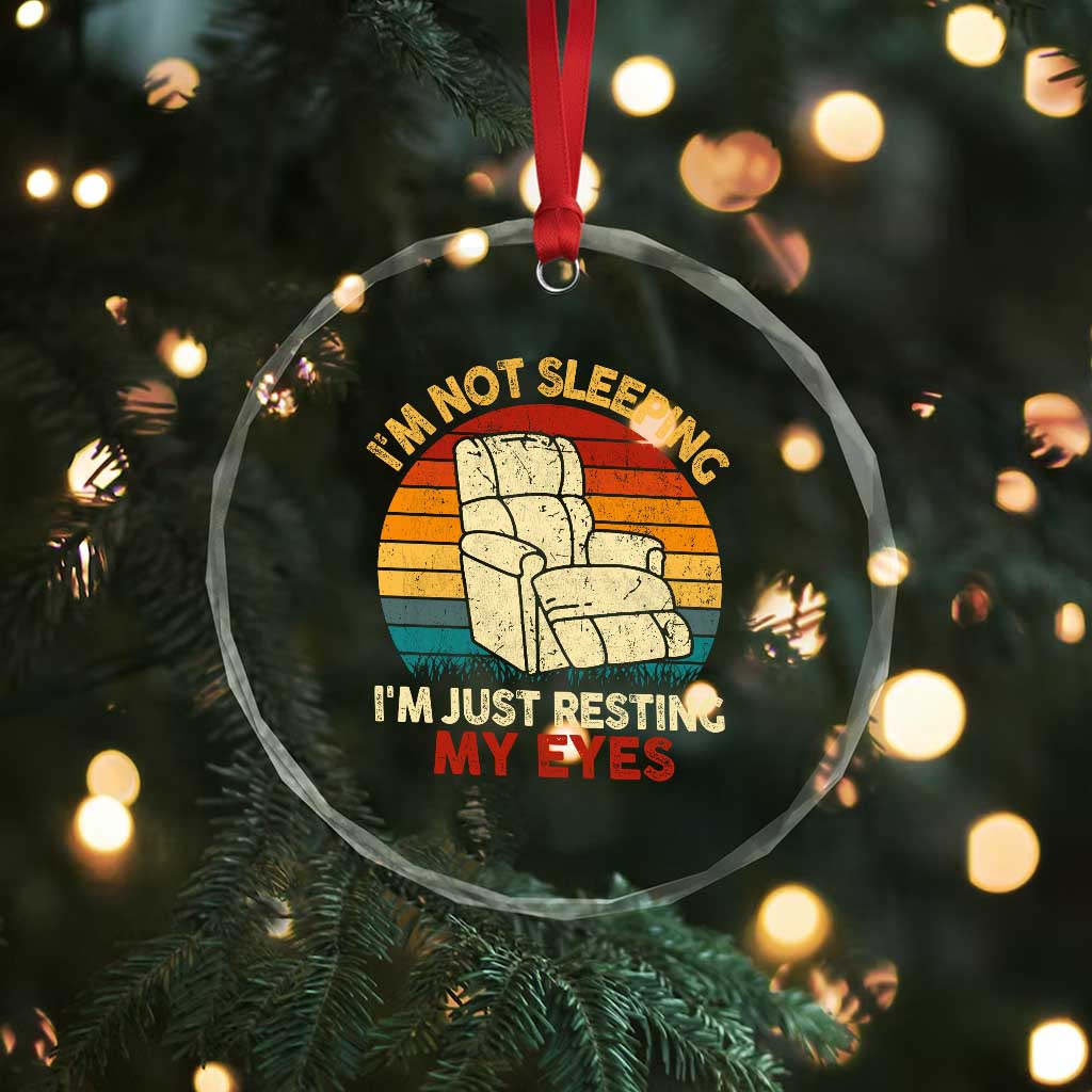 Dad Papa Grandpa Jokes Crystal Glass Ornament I'm Not Sleeping I'm Just Resting My Eyes TS10 Print Your Wear