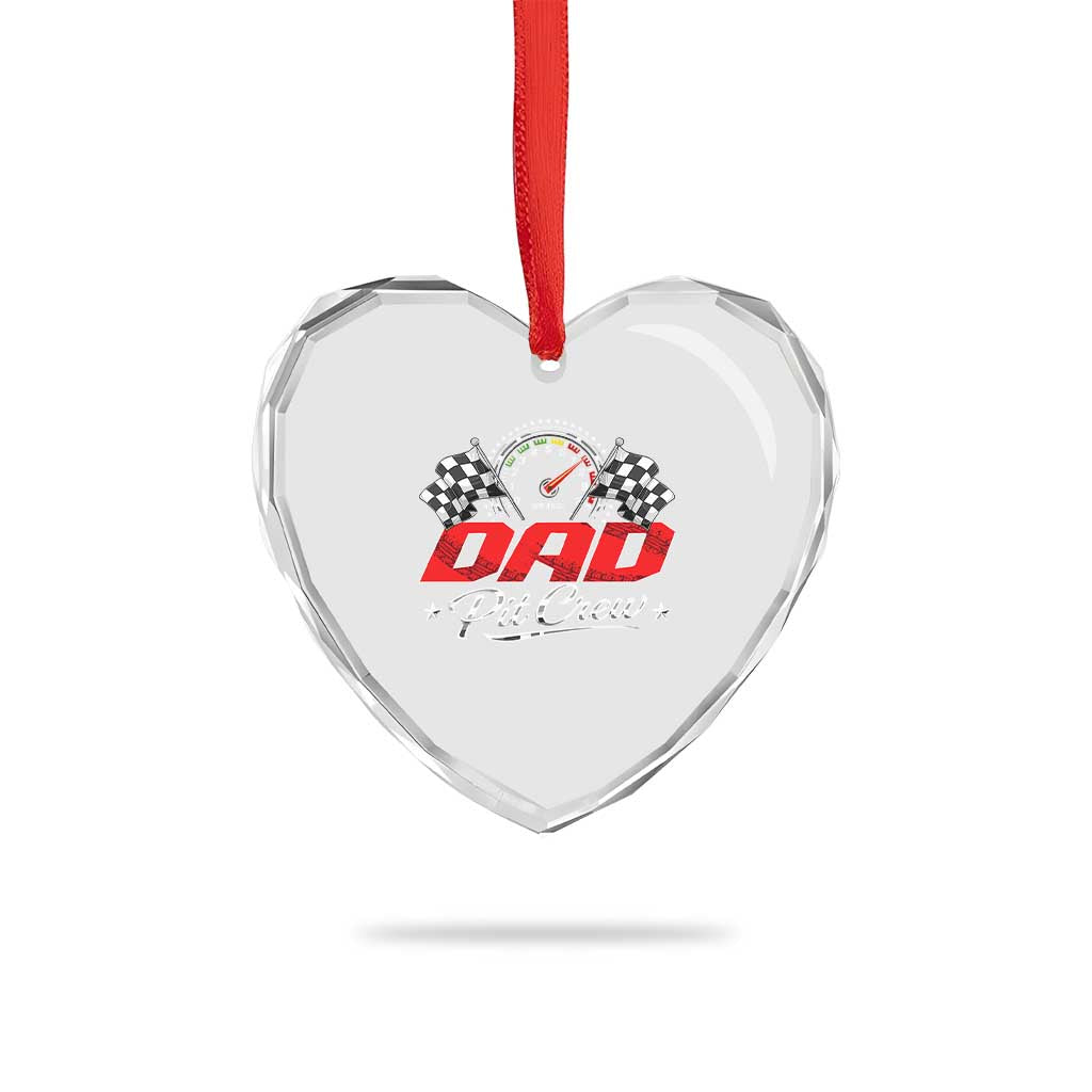 Dad Pit Crew Heart Crystal Glass Ornament Racing Family Matching Father's Day TS11 Print Your Wear