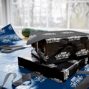 Dad Pit Crew Wrapping Paper Roll Race Car Family Racing Birthday Hosting Parties TS10 Black Print Your Wear