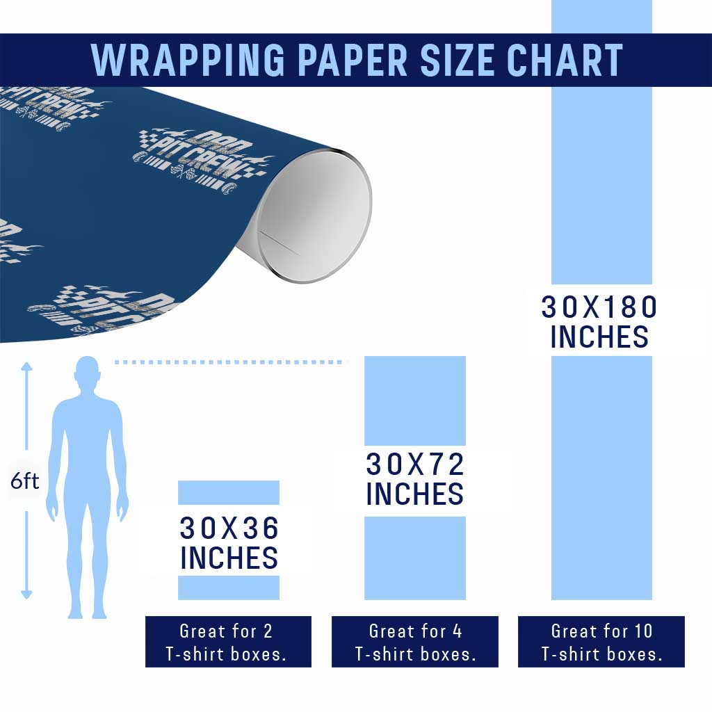 Dad Pit Crew Wrapping Paper Roll Race Car Family Racing Birthday Hosting Parties TS10 Print Your Wear