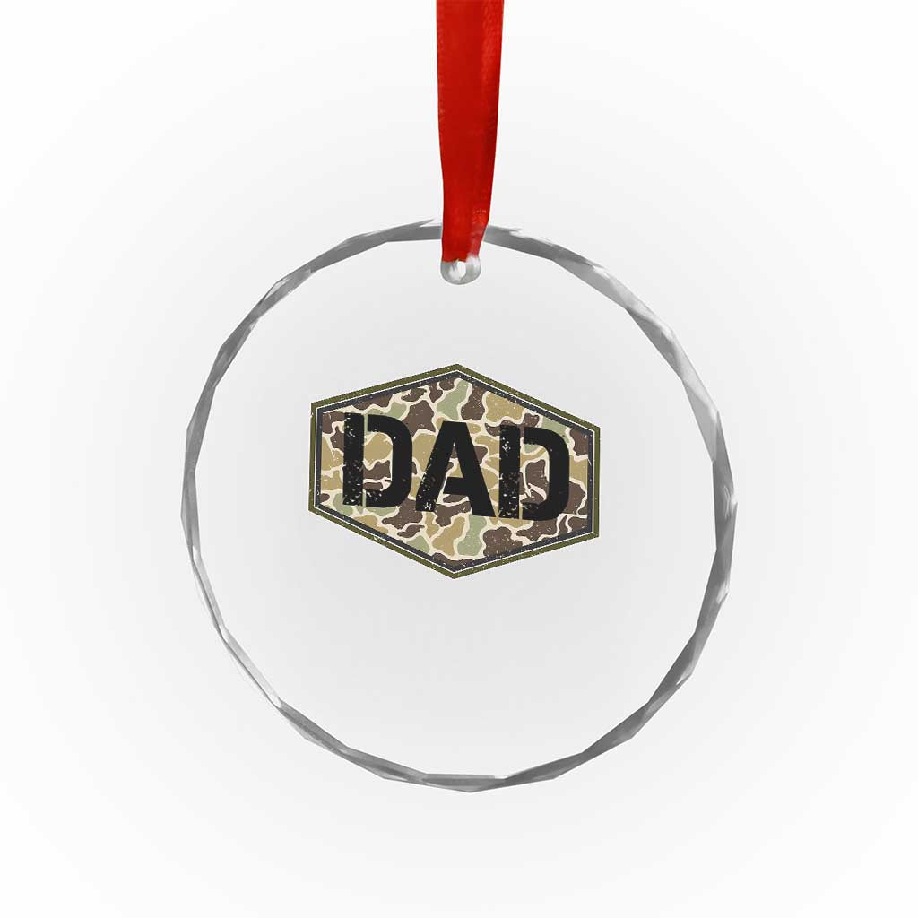 Dad Retro Old Camo Hunting Daddy Fathers Day Crystal Glass Ornament Dad Retro Old Camo Hunting Daddy Fathers Day TS11 Print Your Wear