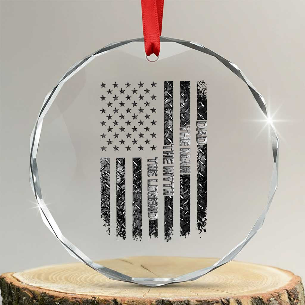 Dad The Man The Myth The Legend Crystal Glass Ornament Proud American Welder Gift TS12 Transparent Glass 3'' Circle Print Your Wear