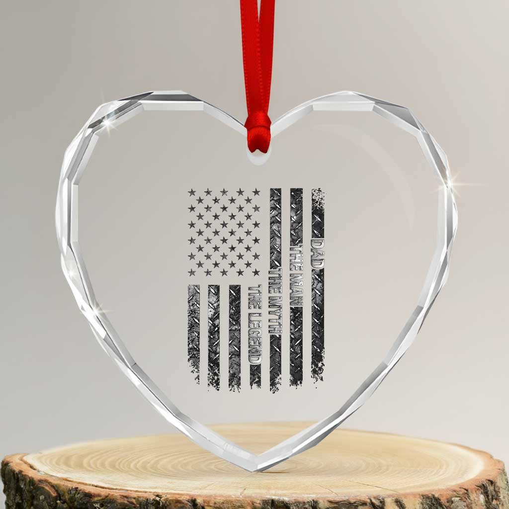 Dad The Man The Myth The Legend Heart Crystal Glass Ornament Proud American Welder Gift TS12 Transparent Glass 3'' Heart Print Your Wear