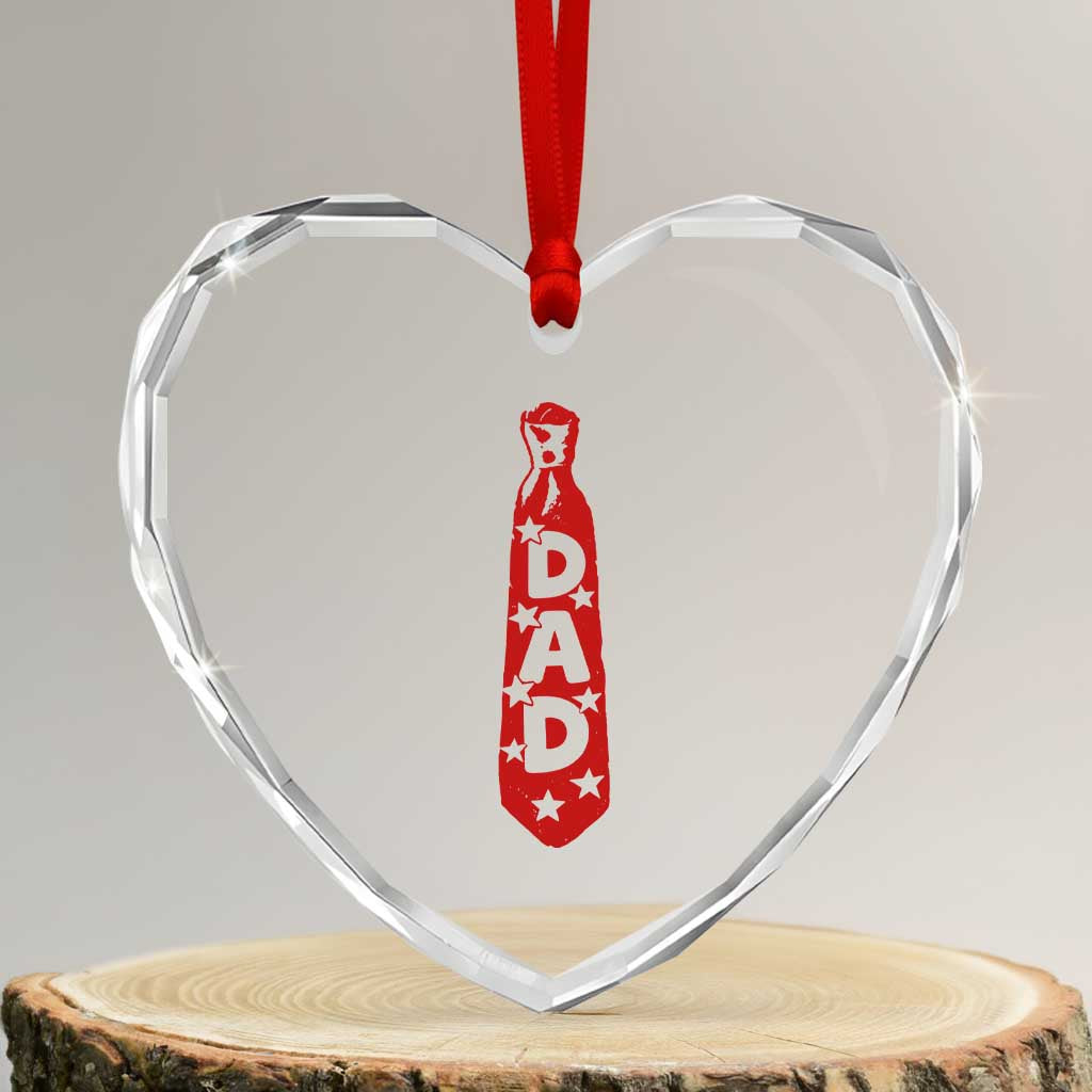Dad Tie Star Music Lover Fathers Day Heart Crystal Glass Ornament TS11 Transparent Glass 3'' Heart Print Your Wear