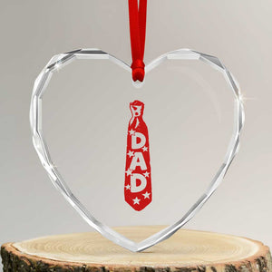 Dad Tie Star Music Lover Fathers Day Heart Crystal Glass Ornament TS11 Transparent Glass 3'' Heart Print Your Wear