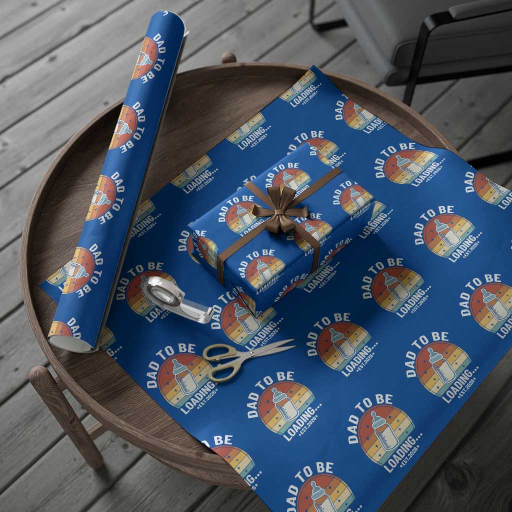 Dad to Be 2026 Wrapping Paper Roll Funny Pregnancy Announcement Gift