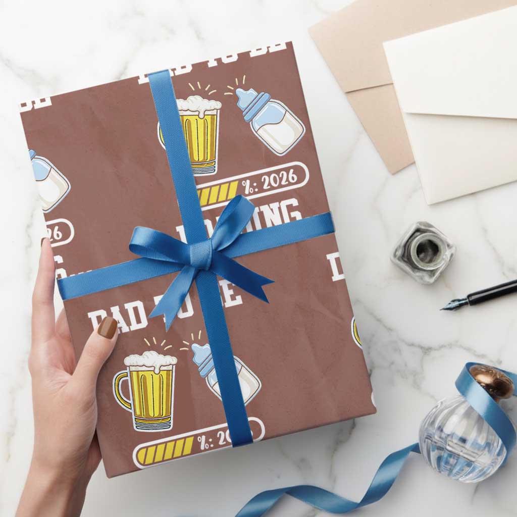 Dad to Be 2026 Wrapping Paper Roll Funny Pregnancy Reveal