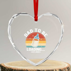Dad to Be 2026 Heart Crystal Glass Ornament Funny Pregnancy Announcement Gift