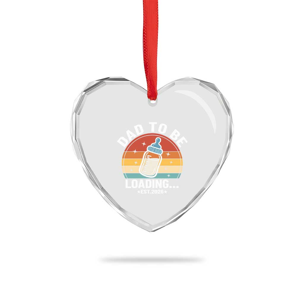 Dad to Be 2026 Heart Crystal Glass Ornament Funny Pregnancy Announcement Gift