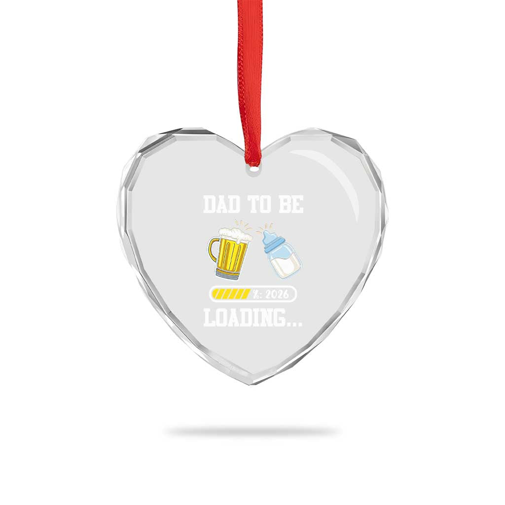 Dad to Be 2026 Heart Crystal Glass Ornament Funny Pregnancy Reveal TS14 Print Your Wear