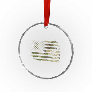 Dada Daddy Dad Bro Camo American Flag Crystal Glass Ornament Patriotic Fathers Day Gift TS12 Print Your Wear