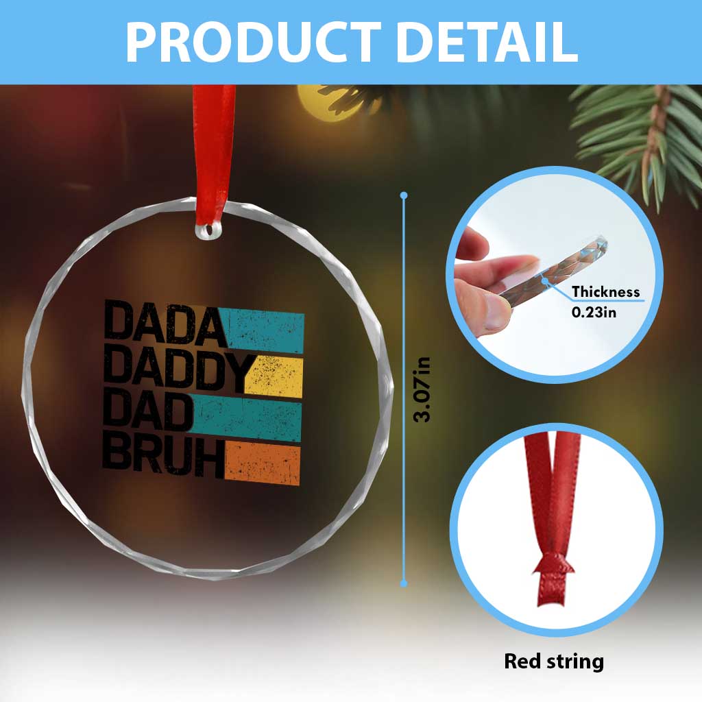 Dada Daddy Dad Bruh Crystal Glass Ornament Funny Fathers Day Bruh TS10 Print Your Wear