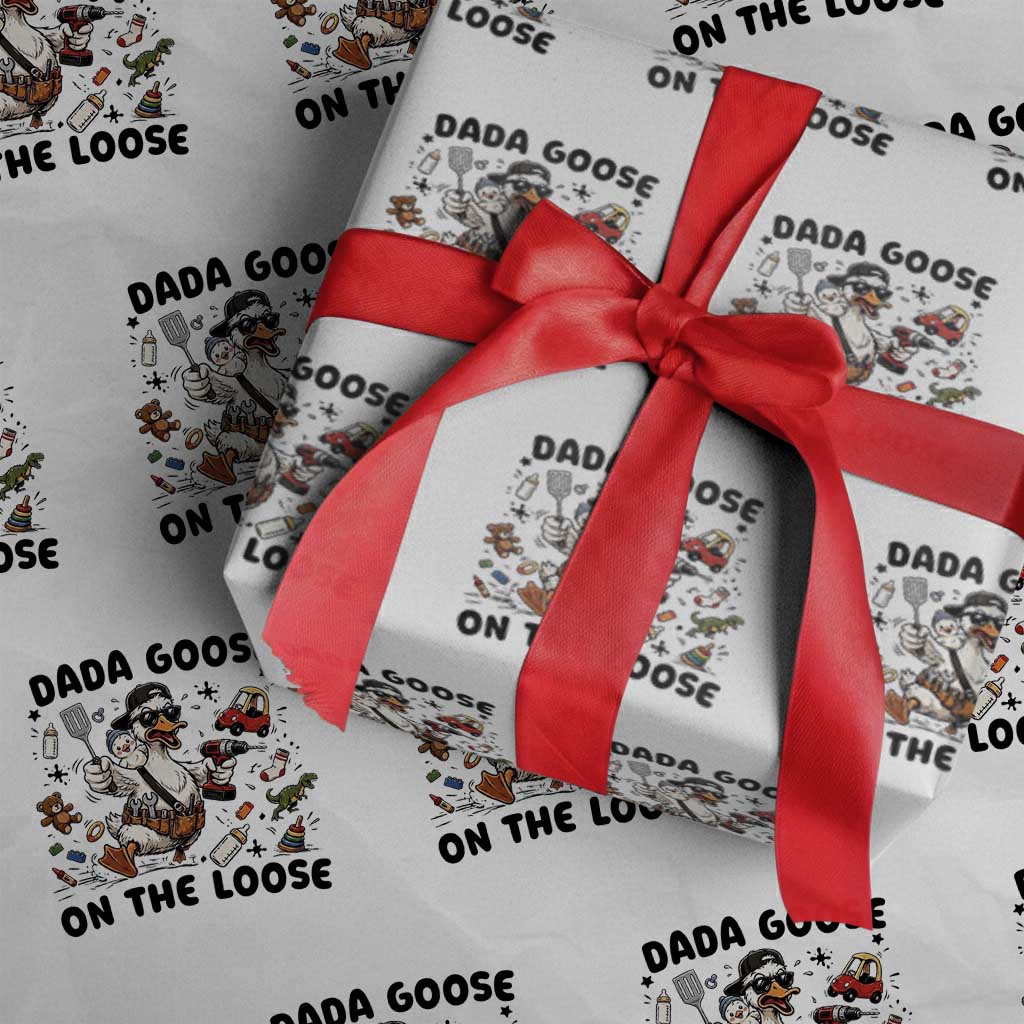 Dada Goose On The Loose Wrapping Paper Roll Funny Fatherhood Humor Gift TS12 White Print Your Wear