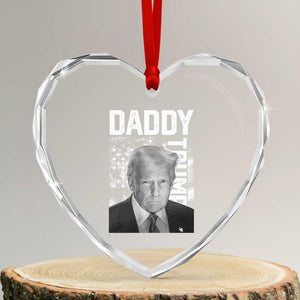 Daddy Trump Heart Crystal Glass Ornament Patriotic American Flag TS02 Transparent Glass 3'' Heart Print Your Wear