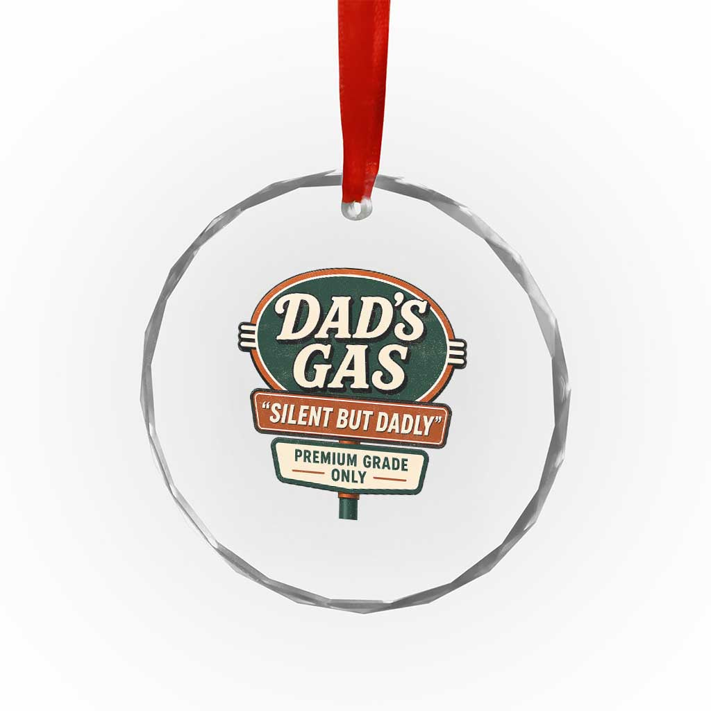 Dads Gas Silent But Dadly Crystal Glass Ornament Funny Fart Dad Farting Father's Day TS11 Print Your Wear