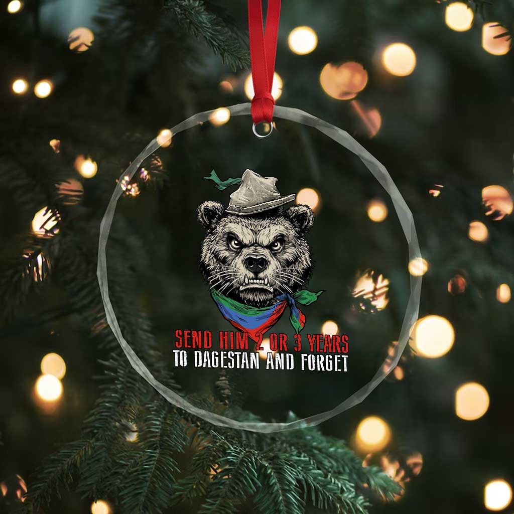 Dagestan Bear MMA Fighter Discipline Crystal Glass Ornament Send Him 2 3 Years and Forget TS02 Print Your Wear