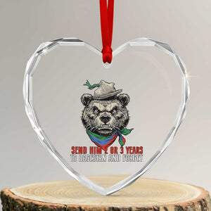 Dagestan Bear MMA Fighter Discipline Heart Crystal Glass Ornament Send Him 2 3 Years and Forget TS02 Transparent Glass 3'' Heart Print Your Wear