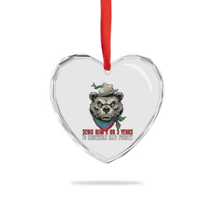 Dagestan Bear MMA Fighter Discipline Heart Crystal Glass Ornament Send Him 2 3 Years and Forget TS02 Print Your Wear