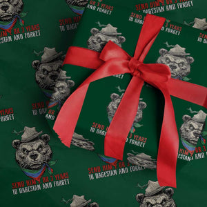 Dagestan Bear MMA Fighter Discipline Wrapping Paper Roll Send Him 2 3 Years and Forget TS02 Green Print Your Wear