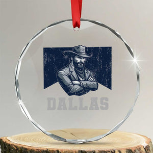 DFC Game Day Crystal Glass Ornament Blue Star Football Game Sport Lover TS11 Transparent Glass 3'' Circle Print Your Wear
