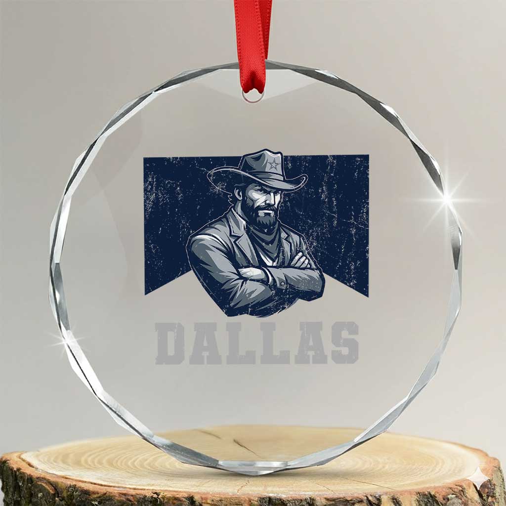 DFC Game Day Crystal Glass Ornament Blue Star Football Game Sport Lover TS11 Transparent Glass 3'' Circle Print Your Wear