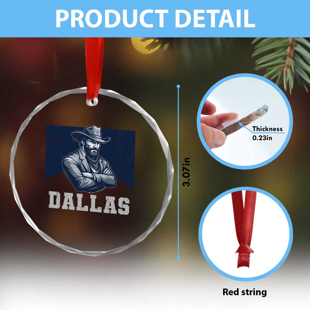 DFC Game Day Crystal Glass Ornament Blue Star Football Game Sport Lover TS11 Print Your Wear