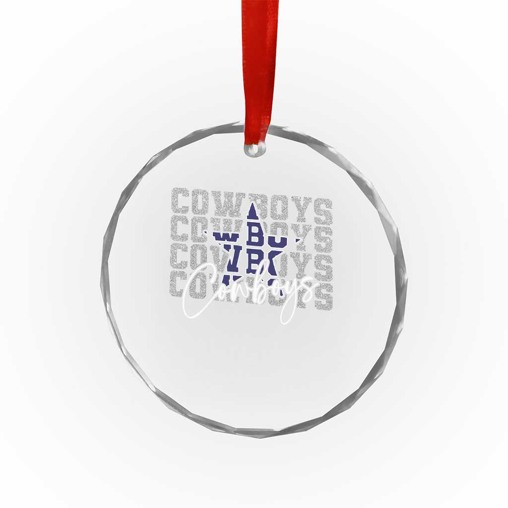 DFC Game Day Crystal Glass Ornament Blue Star Football Lover Faux Glitter TS11 Print Your Wear