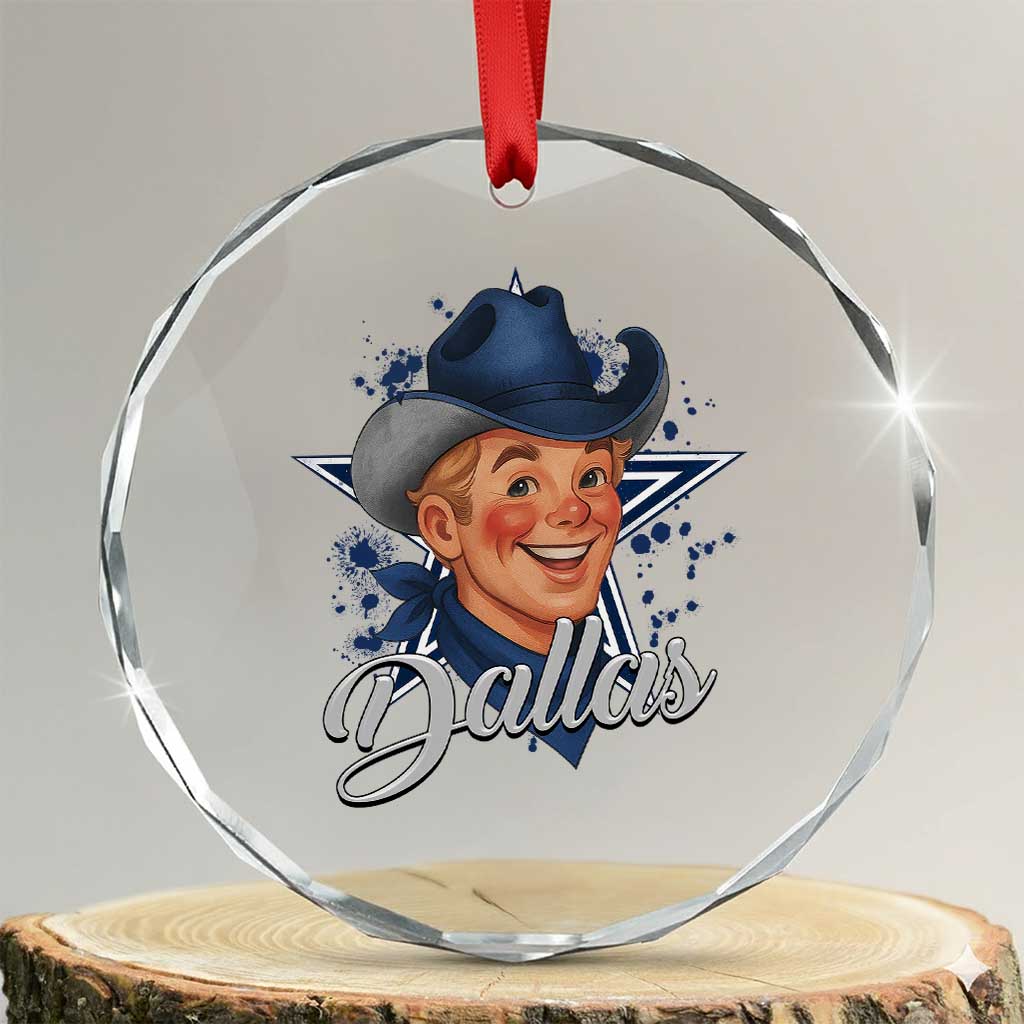 DFC Game Day Crystal Glass Ornament Funny Blue Star Sport Fan Football Game TS11 Transparent Glass 3'' Circle Print Your Wear