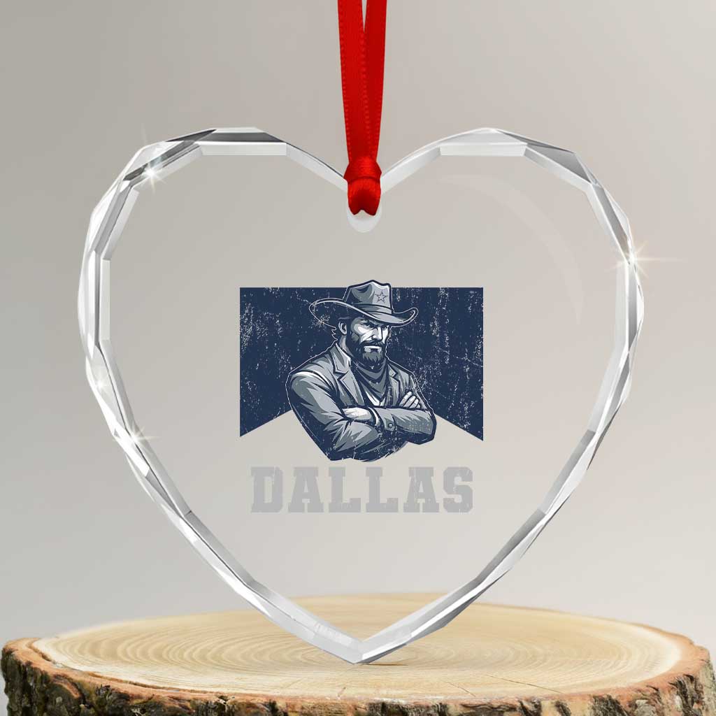 DFC Game Day Heart Crystal Glass Ornament Blue Star Football Game Sport Lover TS11 Transparent Glass 3'' Heart Print Your Wear