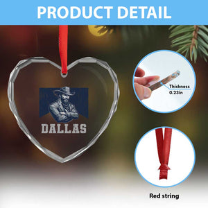 DFC Game Day Heart Crystal Glass Ornament Blue Star Football Game Sport Lover TS11 Print Your Wear