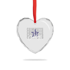 DFC Game Day Heart Crystal Glass Ornament Blue Star Football Lover Faux Glitter TS11 Print Your Wear