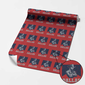 DFC Game Day Wrapping Paper Roll Blue Star Football Game Sport Lover TS11 Red Print Your Wear