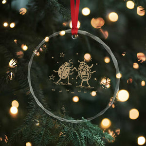 Dancing Lady Bugs Happy Little Insects Nature Lovers Crystal Glass Ornament