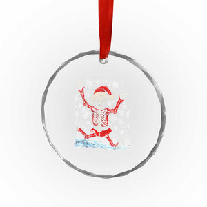 Dancing Skeleton Xmas Crystal Glass Ornament Snowy Xmas Night Santa TS02 Print Your Wear