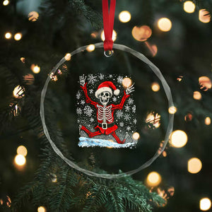 Dancing Skeleton Xmas Crystal Glass Ornament Snowy Xmas Night Santa TS02 Print Your Wear