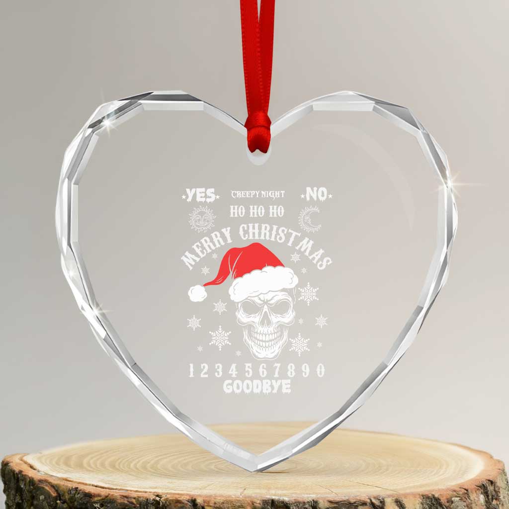 Dark Christmas Spirit Board Heart Crystal Glass Ornament Creepy Merry Xmas Skull and Ouija Horror Holiday TS02 Transparent Glass 3'' Heart Print Your Wear