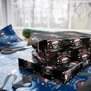 Dark Christmas Spirit Board Wrapping Paper Roll Creepy Merry Xmas Skull and Ouija Horror Holiday TS02 Black Print Your Wear