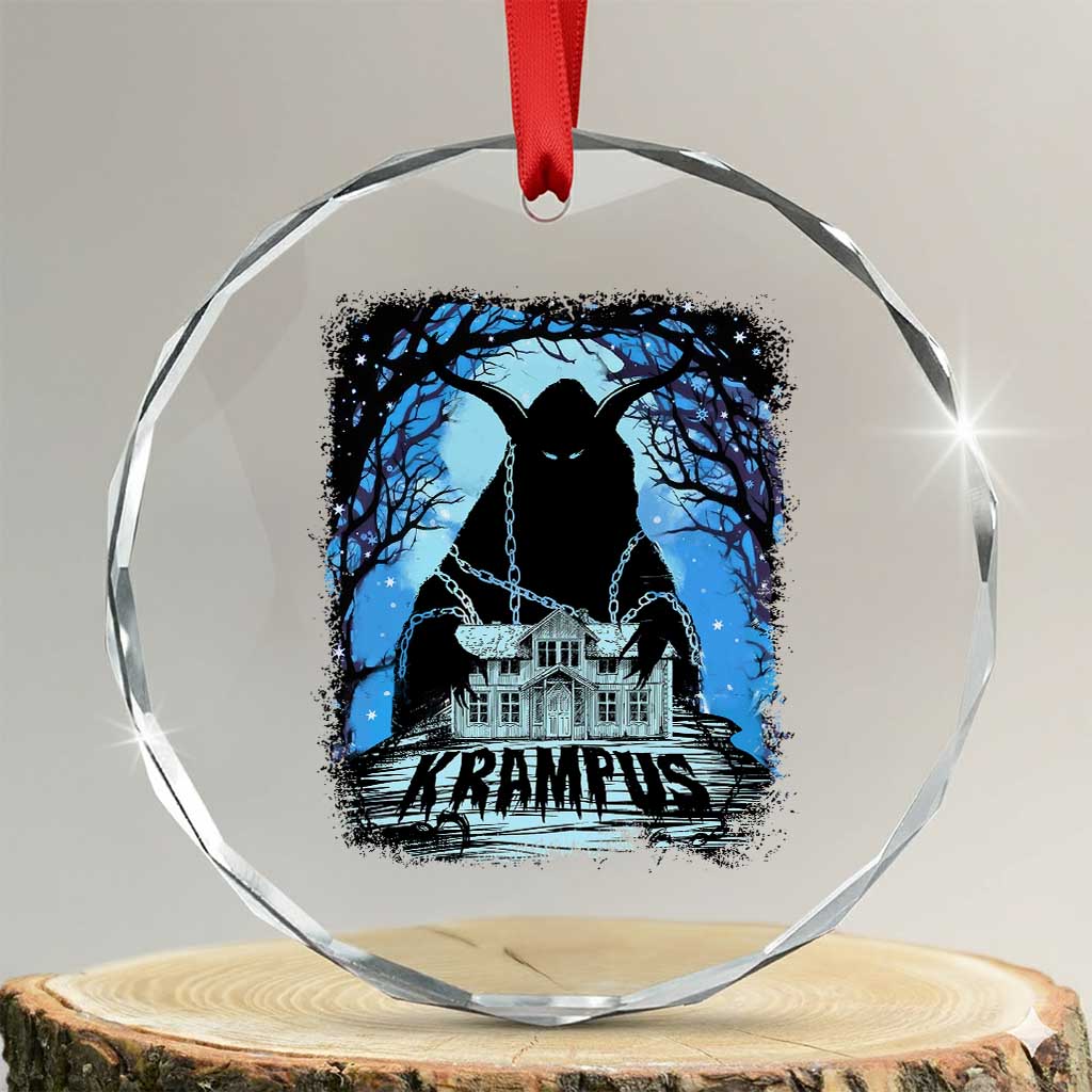 Dark Gothic Christmas Krampus Crystal Glass Ornament TS09 Transparent Glass 3'' Circle Print Your Wear
