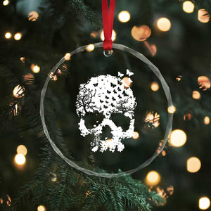 Dark Gothic Graphic Skull Floral Butterfly Crystal Glass Ornament TS12 Print Your Wear