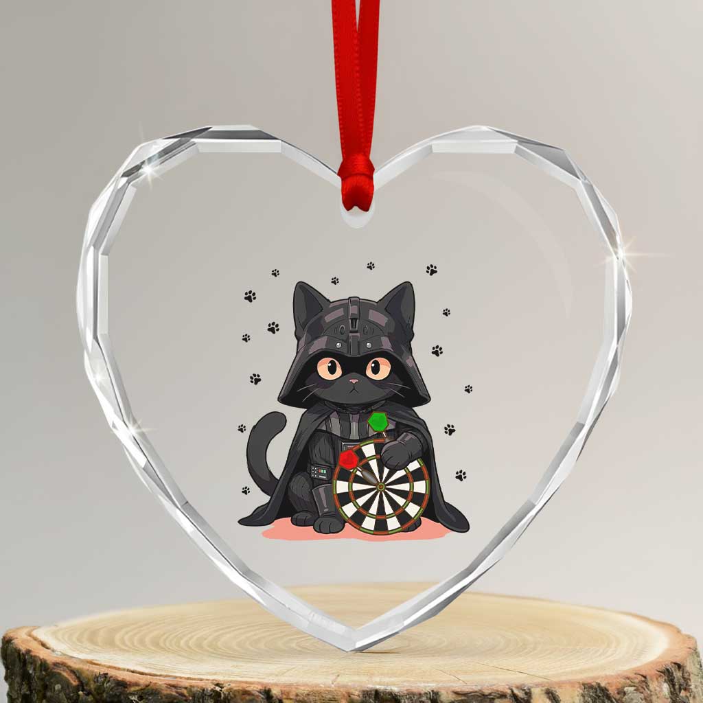 Dark Lord Cat Dartist Gift Heart Crystal Glass Ornament Funny Sci Fi Dart Thrower Gift TS12 Transparent Glass 3'' Heart Print Your Wear