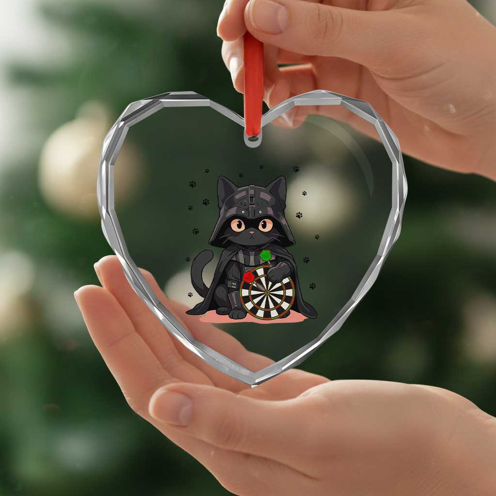 Dark Lord Cat Dartist Gift Heart Crystal Glass Ornament Funny Sci Fi Dart Thrower Gift TS12 Print Your Wear