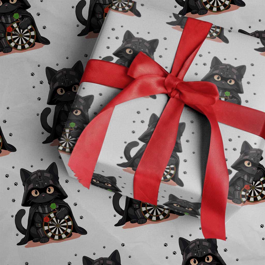 Dark Lord Cat Dartist Gift Wrapping Paper Roll Funny Sci Fi Dart Thrower Gift TS12 White Print Your Wear