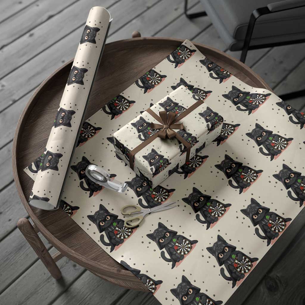 Dark Lord Cat Dartist Gift Wrapping Paper Roll Funny Sci Fi Dart Thrower Gift TS12 Beige Print Your Wear