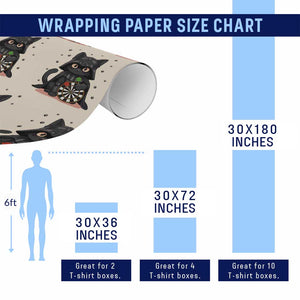 Dark Lord Cat Dartist Gift Wrapping Paper Roll Funny Sci Fi Dart Thrower Gift TS12 Print Your Wear