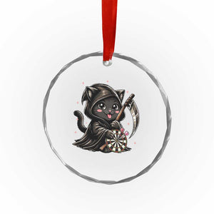 Dark Reaper Cat Throwing Darts Crystal Glass Ornament Funny Pub Game Gift - Print Your Wear